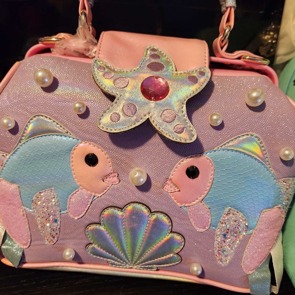 Pink and Purple Fish-Themed Women's Bag